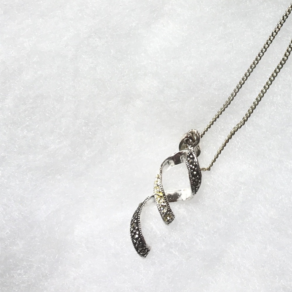 Black and Silver Spiral Necklace